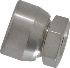Vlier - 1/4-20, 5/8" Pad Diam, Uncoated Bottom, Stainless Steel Toggle Pad - 5/16 Depth, 5/8" OAL, 1/2" Width Across Flats, 15° Swivel Angle - Americas Industrial Supply