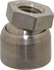 Vlier - 3/8-16, 3/4" Pad Diam, Uncoated Bottom, Stainless Steel Toggle Pad - 3/8 Depth, 3/16" OAL, 5/8" Width Across Flats, 15° Swivel Angle - Americas Industrial Supply