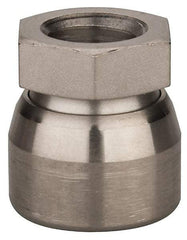 Vlier - 1/2-13, 7/8" Pad Diam, Uncoated Bottom, Stainless Steel Toggle Pad - 7/16 Depth, 15/16" OAL, 3/4" Width Across Flats, 15° Swivel Angle - Americas Industrial Supply