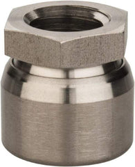 Vlier - 5/8-11, 11/16" Pad Diam, Uncoated Bottom, Stainless Steel Toggle Pad - 7/16 Depth, 1" OAL, 7/8" Width Across Flats, 15° Swivel Angle - Americas Industrial Supply