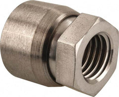 Vlier - 3/4-10, 1-1/4" Pad Diam, Uncoated Bottom, Stainless Steel Toggle Pad - 5/8 Depth, 1-11/32" OAL, 1-1/16" Width Across Flats, 15° Swivel Angle - Americas Industrial Supply