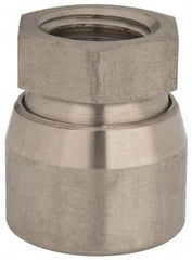 Vlier - 1-8, 1-5/8" Pad Diam, Uncoated Bottom, Stainless Steel Toggle Pad - 13/16 Depth, 1-53/64" OAL, 1-3/8" Width Across Flats, 15° Swivel Angle - Americas Industrial Supply