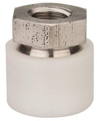 Vlier - 3/8-16, 3/4" Pad Diam, Uncoated Bottom, Stainless Steel Toggle Pad - 3/8 Depth, 3/16" OAL, 5/8" Width Across Flats, 15° Swivel Angle - Americas Industrial Supply