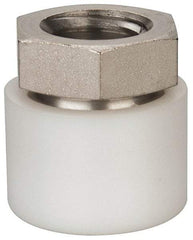Vlier - 1/2-13, 7/8" Pad Diam, Uncoated Bottom, Stainless Steel Toggle Pad - 7/16 Depth, 15/16" OAL, 3/4" Width Across Flats, 15° Swivel Angle - Americas Industrial Supply