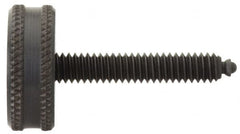 Vlier - 1/2-13 Knurled Shoulderless Swivel Pad Tip Steel Thumb Screw - 2-9/16" OAL, 1-1/4" Head Diam x 9/16" Head Height, Black Oxide Finish - Americas Industrial Supply