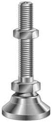 Vlier - 1-8 Bolt Thread, Studded Pivotal Stud Mount Leveling Pad & Mount - 22,000 Max Lb Capacity, 4" Base Diam - Americas Industrial Supply