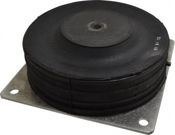 Barrymount - 5/8-11 Bolt Thread, 10" Wide Stud Mount Leveling Pad & Mount - 2,400 Max Lb Capacity, 9.66" Base Diam - Americas Industrial Supply