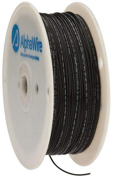 Alpha Wire - 22 AWG, 1 Strand, 305 m OAL, Tinned Copper Hook Up Wire - Black PVC Jacket, 0.057" Diam - Americas Industrial Supply