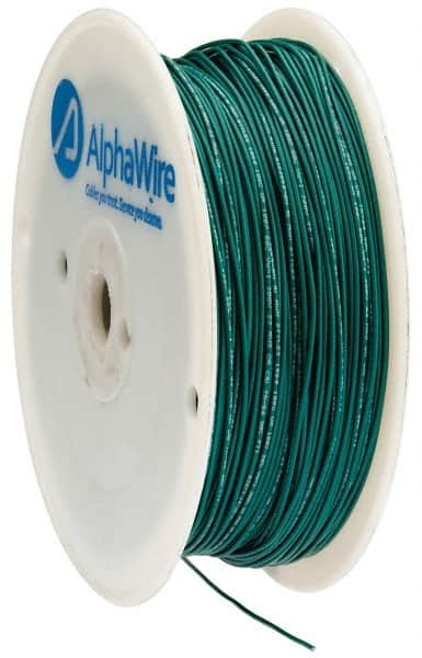 Alpha Wire - 22 AWG, 1 Strand, 305 m OAL, Tinned Copper Hook Up Wire - Green PVC Jacket, 0.057" Diam - Americas Industrial Supply