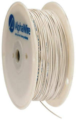 Alpha Wire - 22 AWG, 1 Strand, 305 m OAL, Tinned Copper Hook Up Wire - White PVC Jacket, 0.057" Diam - Americas Industrial Supply