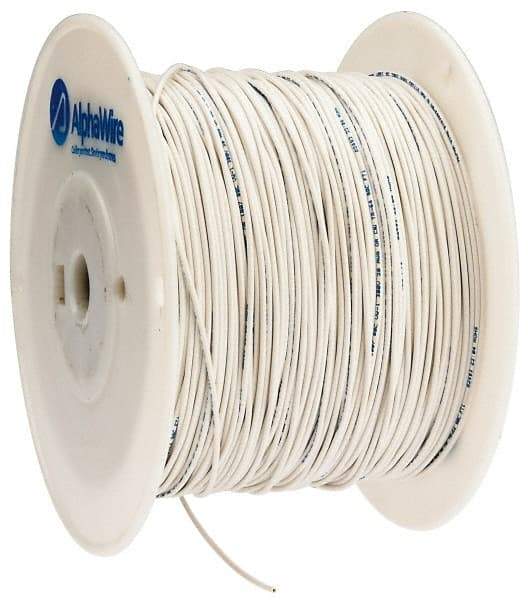 Alpha Wire - 20 AWG, 10 Strand, 305 m OAL, Tinned Copper Hook Up Wire - White PVC Jacket, 0.069" Diam - Americas Industrial Supply