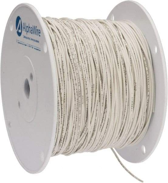 Alpha Wire - 18 AWG, 16 Strand, 305 m OAL, Tinned Copper Hook Up Wire - White PVC Jacket, 0.079" Diam - Americas Industrial Supply