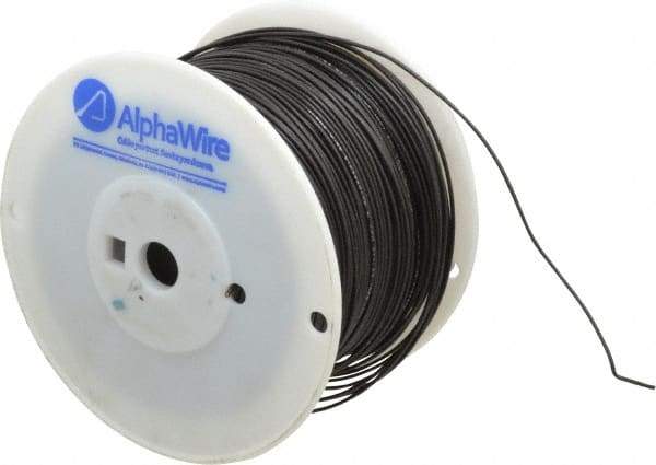 Alpha Wire - 18 AWG, 1 Strand, 305 m OAL, Tinned Copper Hook Up Wire - Black PVC Jacket, 0.072" Diam - Americas Industrial Supply