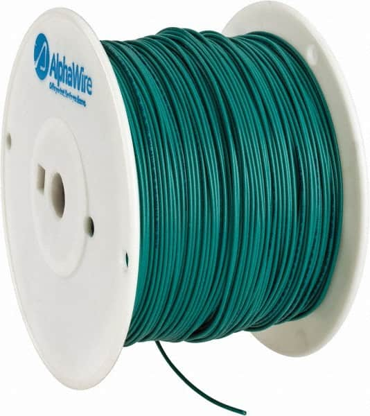 Alpha Wire - 18 AWG, 1 Strand, 305 m OAL, Tinned Copper Hook Up Wire - Green PVC Jacket, 0.072" Diam - Americas Industrial Supply