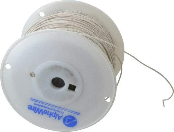 Alpha Wire - 18 AWG, 1 Strand, 305 m OAL, Tinned Copper Hook Up Wire - White PVC Jacket, 0.072" Diam - Americas Industrial Supply