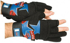 MSC - Size M (8) Amara with Padding Anti-Vibration/Impact Protection Work Gloves - For Mechanic's & Lifting, Uncoated, Hook & Loop Cuff, (3) Half Fingered/(2) Full Fingered, Stars & Stripes, Paired - Americas Industrial Supply