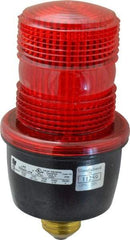 Federal Signal Corp - 120 VAC, 4X NEMA Rated, Strobe Tube, Red, Low Profile Mini Strobe Light - 65 to 95 Flashes per min, 3-1/8 Inch Diameter, 6.1 Inch High, IP66 Ingress Rating, Screw Mount - Americas Industrial Supply