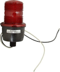 Federal Signal Corp - 120 VAC, 4X NEMA Rated, Strobe Tube, Red, Low Profile Mini Strobe Light - 65 to 95 Flashes per min, 1/2 Inch Pipe, 3-1/8 Inch Diameter, 5.8 Inch High, IP66 Ingress Rating, Pipe Mount - Americas Industrial Supply