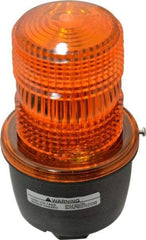 Federal Signal Corp - 120 VAC, 4X NEMA Rated, Strobe Tube, Amber, Low Profile Mini Strobe Light - 65 to 95 Flashes per min, 1/2 Inch Pipe, 3-1/8 Inch Diameter, 5.7 Inch High, IP66 Ingress Rating, Pipe Mount - Americas Industrial Supply
