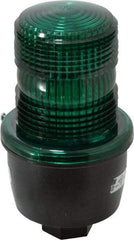 Federal Signal Corp - 120 VAC, 4X NEMA Rated, Strobe Tube, Green, Low Profile Mini Strobe Light - 65 to 95 Flashes per min, 1/2 Inch Pipe, 3-1/8 Inch Diameter, 5.7 Inch High, IP66 Ingress Rating, Pipe Mount - Americas Industrial Supply