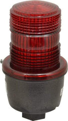 Federal Signal Corp - 120 VAC, 4X NEMA Rated, Strobe Tube, Red, Low Profile Mini Strobe Light - 65 to 95 Flashes per min, 1/2 Inch Pipe, 3-1/8 Inch Diameter, 5.7 Inch High, IP66 Ingress Rating, Pipe Mount - Americas Industrial Supply