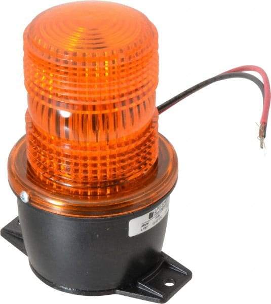 Federal Signal Corp - 12 to 48 VDC, 4X NEMA Rated, Strobe Tube, Amber, Low Profile Mini Strobe Light - 65 to 95 Flashes per min, 3-1/8 Inch Diameter, 5.1 Inch High, IP66 Ingress Rating, T Mount - Americas Industrial Supply
