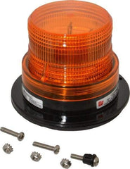 Federal Signal Corp - 12 to 48 VDC, 4X NEMA Rated, Strobe Tube, Amber, Low Profile Mini Strobe Light - 65-95 Flashes per min, 5 Inch Diameter, 3-5/8 Inch High, IP65 Ingress Rating, Surface Mount - Americas Industrial Supply