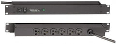 Wiremold - 6 Outlets, 120 Volts, 20 Amps, 6' Cord, Power Outlet Strip - 1 Circuits, Rack Mount, 5-15P NEMA Configuration, 19" Strip, cULus, UL Listed File 1449 - Americas Industrial Supply