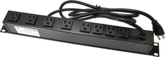 Wiremold - 8 Outlets, 120 Volts, 15 Amps, 6' Cord, Power Outlet Strip - Rack Mount, 5-15 NEMA Configuration, 19" Strip, CSA Certified, UL Recognized - Americas Industrial Supply