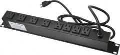Wiremold - 8 Outlets, 120 Volts, 15 Amps, 6' Cord, Power Outlet Strip - 1 Circuits, Rack Mount, 5-15R NEMA Configuration, 19" Strip, cULus, UL Listed File 1449 - Americas Industrial Supply