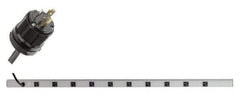 Wiremold - 10 Outlets, 120 Volts, 20 Amps, 15' Cord, Power Outlet Strip - Rack Mount, L5-20P NEMA Configuration, cULus, UL Listed File 1449 - Americas Industrial Supply