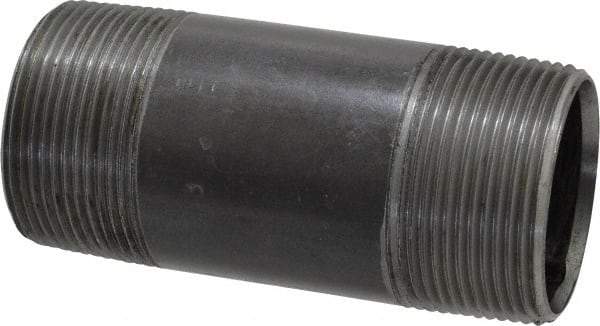 Value Collection - Schedule 40, 1-1/2" Diam x 4" Long Steel Black Pipe Nipple - Threaded - Americas Industrial Supply