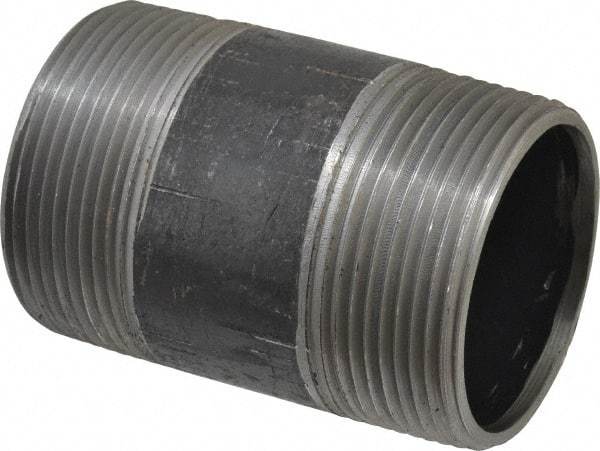 B&K Mueller - Schedule 40, 2-1/2" Diam x 4" Long Steel Black Pipe Nipple - Threaded - Americas Industrial Supply