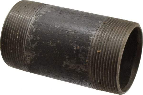 B&K Mueller - Schedule 40, 3" Diam x 6" Long Steel Black Pipe Nipple - Threaded - Americas Industrial Supply