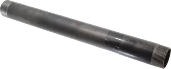 B&K Mueller - Schedule 40, 1-1/2" Diam x 18" Long Steel Black Pipe Nipple - Threaded - Americas Industrial Supply