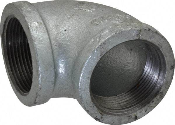 Value Collection - Class 150, 1-1/2" Galvanized Pipe 90° Elbow - Threaded, Malleable Iron - Americas Industrial Supply