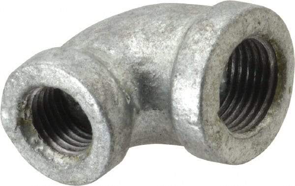 B&K Mueller - Class 150, 3/8 x 1/4" Galvanized Pipe 90° Reducing Elbow - Threaded, Malleable Iron - Americas Industrial Supply