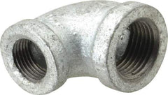 B&K Mueller - Class 150, 1/2 x 3/8" Galvanized Pipe 90° Reducing Elbow - Threaded, Malleable Iron - Americas Industrial Supply