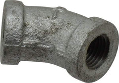 B&K Mueller - Class 150, 1/4" Galvanized Pipe 45° Elbow - Threaded, Malleable Iron - Americas Industrial Supply