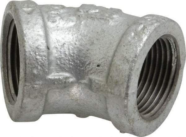 B&K Mueller - Class 150, 3/4" Galvanized Pipe 45° Elbow - Threaded, Malleable Iron - Americas Industrial Supply