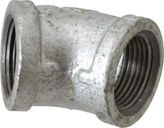 B&K Mueller - Class 150, 1" Galvanized Pipe 45° Elbow - Threaded, Malleable Iron - Americas Industrial Supply