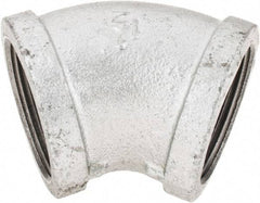 B&K Mueller - Class 150, 1-1/2" Galvanized Pipe 45° Elbow - Threaded, Malleable Iron - Americas Industrial Supply