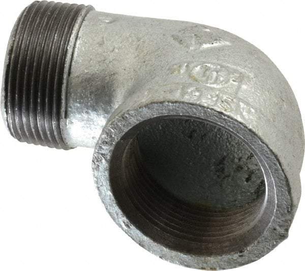 B&K Mueller - Class 150, 1-1/4" Galvanized Pipe 90° Street Elbow - Threaded, Malleable Iron - Americas Industrial Supply