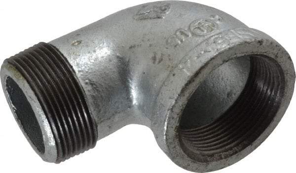 Value Collection - Class 150, 1-1/2" Galvanized Pipe 90° Street Elbow - Threaded, Malleable Iron - Americas Industrial Supply