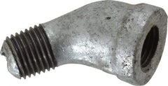 B&K Mueller - Class 150, 1/4" Galvanized Pipe 45° Street Elbow - Threaded, Malleable Iron - Americas Industrial Supply