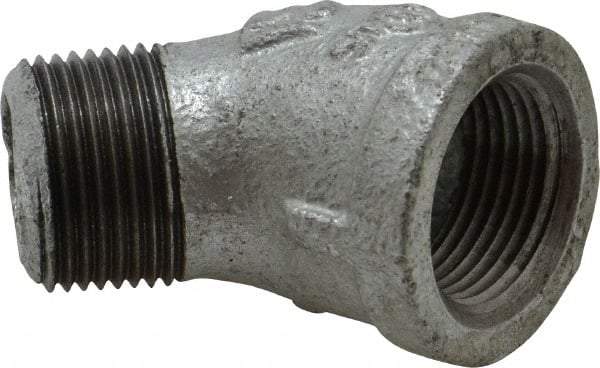 B&K Mueller - Class 150, 3/4" Galvanized Pipe 45° Street Elbow - Threaded, Malleable Iron - Americas Industrial Supply