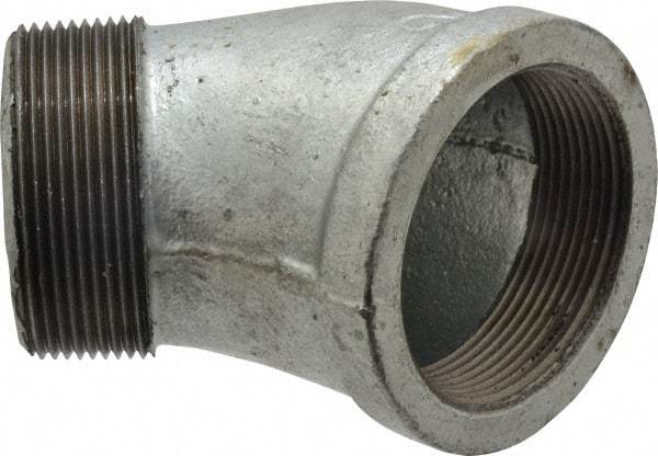 B&K Mueller - Class 150, 2" Galvanized Pipe 45° Street Elbow - Threaded, Malleable Iron - Americas Industrial Supply