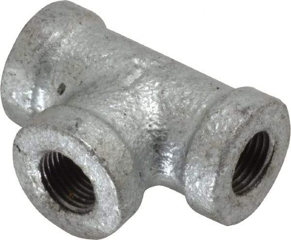 B&K Mueller - Class 150, 1/8" Galvanized Pipe Tee - Threaded, Malleable Iron - Americas Industrial Supply