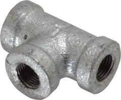 B&K Mueller - Class 150, 1/8" Galvanized Pipe Tee - Threaded, Malleable Iron - Americas Industrial Supply