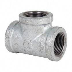 Value Collection - Class 150, 1" Galvanized Pipe Tee - Threaded, Malleable Iron - Americas Industrial Supply
